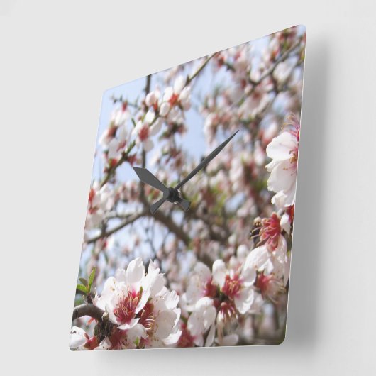 花時計 スクエア壁時計 (傾斜)