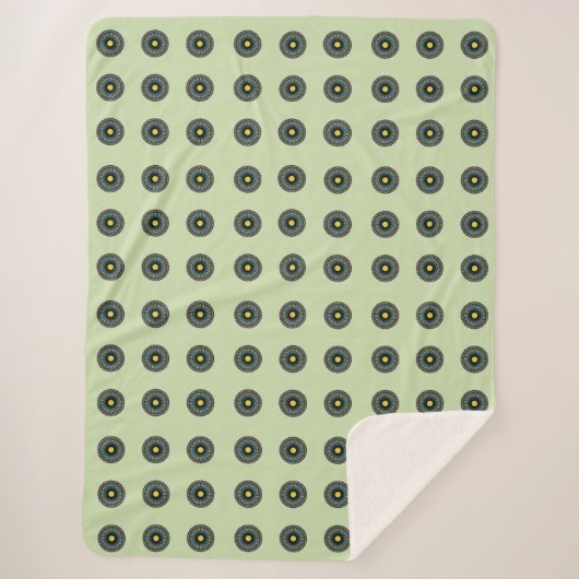 花曼荼羅シームレスパターン シェルパブランケット (正面)