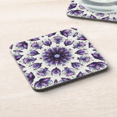 花曼荼羅抽象芸術華麗透視図 コースター (左側)