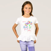 花最高の女の子をカスタマイズ可能 Tシャツ (正面フル)
