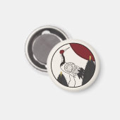 花札「松に鶴」 マグネット (正面/裏面)