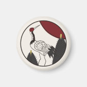 花札「松に鶴」 マグネット (正面)