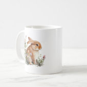 花束うさぎ空白の コーヒーマグカップ (正面左)
