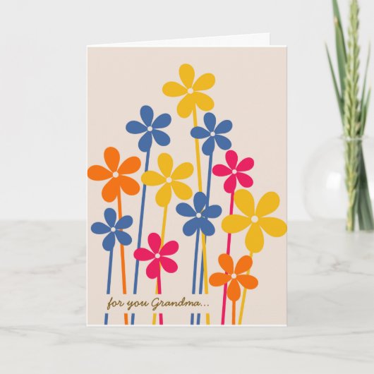 花束おばあちゃん母の日 カード (正面)