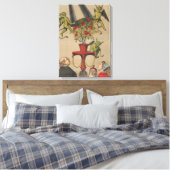 花束からカバーを取り外す緑のバラ キャンバスプリント (インサイチュ (寝室))