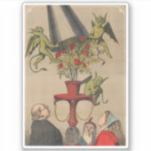 花束からカバーを取り外す緑のバラ シール (正面)