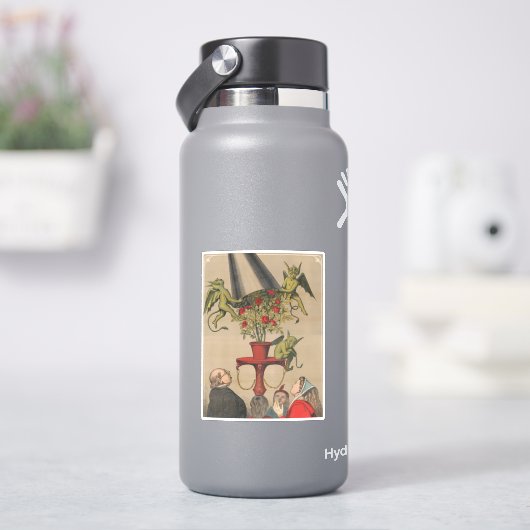 花束からカバーを取り外す緑のバラ シール (HydroFlask)