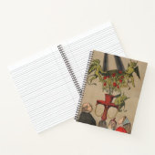 花束からカバーを取り外す緑のバラ ノートブック (内部)