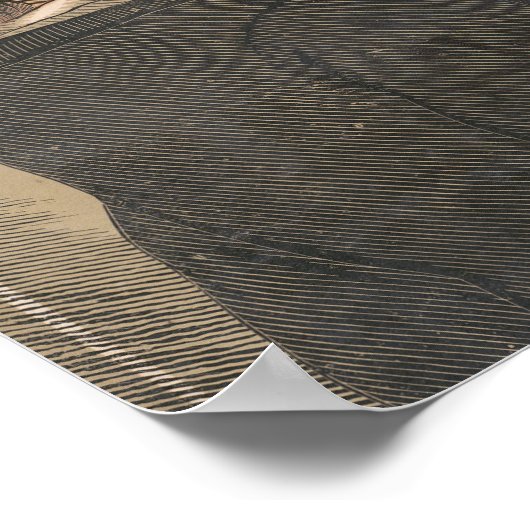 花束からカバーを取り外す緑のバラ ポスター (角)