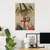 花束からカバーを取り外す緑のバラ ポスター (ホームオフィス)