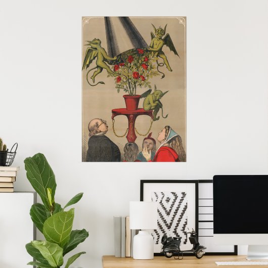 花束からカバーを取り外す緑のバラ ポスター (ホームオフィス)