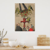 花束からカバーを取り外す緑のバラ ポスター (キッチン)