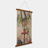 花束からカバーを取り外す緑のバラ 吊り下げ型タペストリー (傾斜あり)