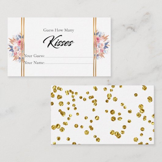 花束かわいい何人のキスブライダルエンクロージャカード エンクロージャーカード (正面/裏面)