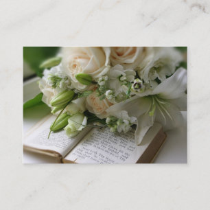花束が付いている結婚式の名刺 名刺