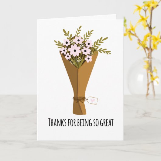 花束が〜だと感謝していいうこと素晴らしだ カード (黄色い花)