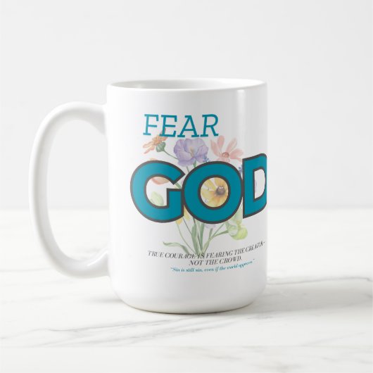花束で神を恐れる コーヒーマグカップ (左)