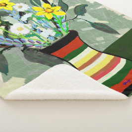 花束と花瓶 シェルパブランケット