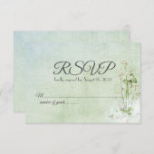 花束と蝶のユリRSVP 出欠カード (正面/裏面)