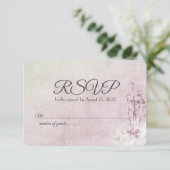 花束と蝶のユリRSVP 出欠カード (スタンド正面)