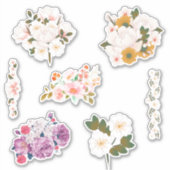 花束のカスタムカット ビニールステッカー シール (正面)