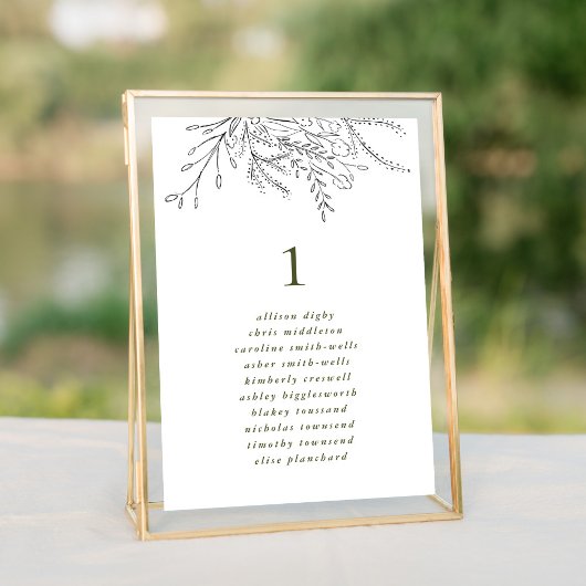 花束のテー結婚ブル座席表 テーブルナンバー