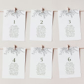 花束のテー結婚ブル座席表 テーブルナンバー