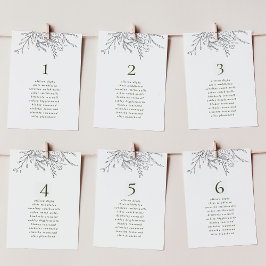 花束のテー結婚ブル座席表 テーブルナンバー