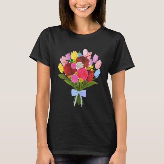 花束のハロウィン衣装と蜂のコスチュームに合う Tシャツ (正面)