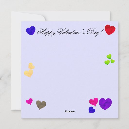 花束のハート紙バルーンバレンタインデー シーズンカード (裏面)