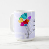 花束のハート紙バルーン コーヒーマグカップ (正面左)