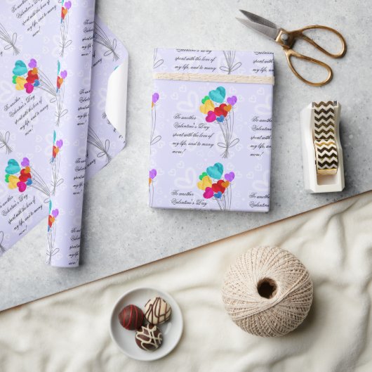 花束のハート紙バルーン ラッピングペーパー (クラフト)