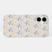 花束のフラワー携帯ケース（ピンク背景） iPhone 16ケース (裏面横)