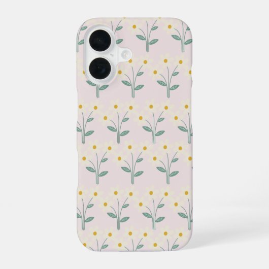 花束のフラワー携帯ケース（ピンク背景） iPhone 16ケース (裏面)