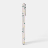 花束のフラワー携帯ケース（ピンク背景） iPhone 16ケース (右側面)