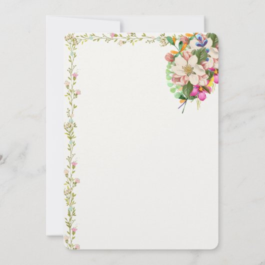 花束のブランク招待状 招待状 (裏面)