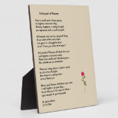 花束の上に詠まれた詩「花束」 フォトプラーク (側面)