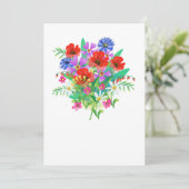 花束の付いたグリーティングカード 招待状 (スタンド正面)