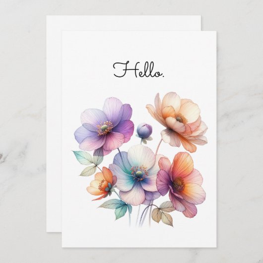 花束の水彩カスタマイズ可能な花 (正面/裏面)