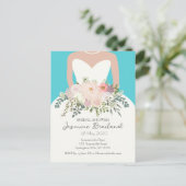 花束の花嫁のドレス ブライダルシャワー ポストカード (スタンド正面)