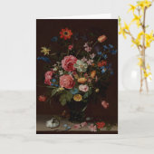 花束の花束を覗き見る空白の: カード (黄色い花)