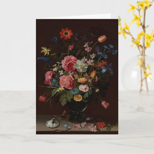 花束の花束を覗き見る空白の: カード (黄色い花)