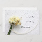 花束の蝶が私の花嫁の付き添いだ 招待状 (正面/裏面)