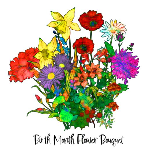 花束の誕生月花 コーヒーマグカップ