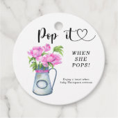 花束の赤ちゃんシャワーポップ・アートの – それが彼女がポップするとき フェイバータグ (正面)