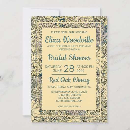 花束の黄色 招待状 (正面)