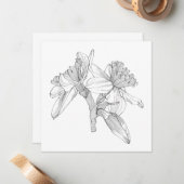 花束は水仙の花が並んでいる。 ノートカード (正面/裏面インサイチュ)