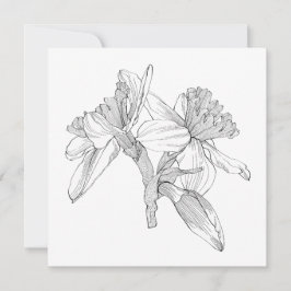 花束は水仙の花が並んでいる。 ノートカード