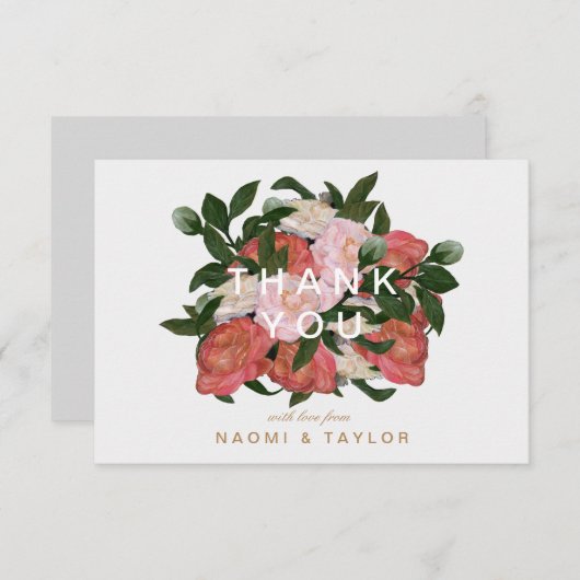 花束は/感謝していしています サンキューカード (正面/裏面)