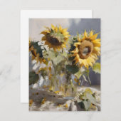 花束ひまわりB -油 シーズンカード (正面/裏面)
